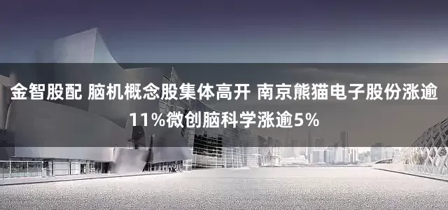 金智股配 脑机概念股集体高开 南京熊猫电子股份涨逾11%微创脑科学涨逾5%